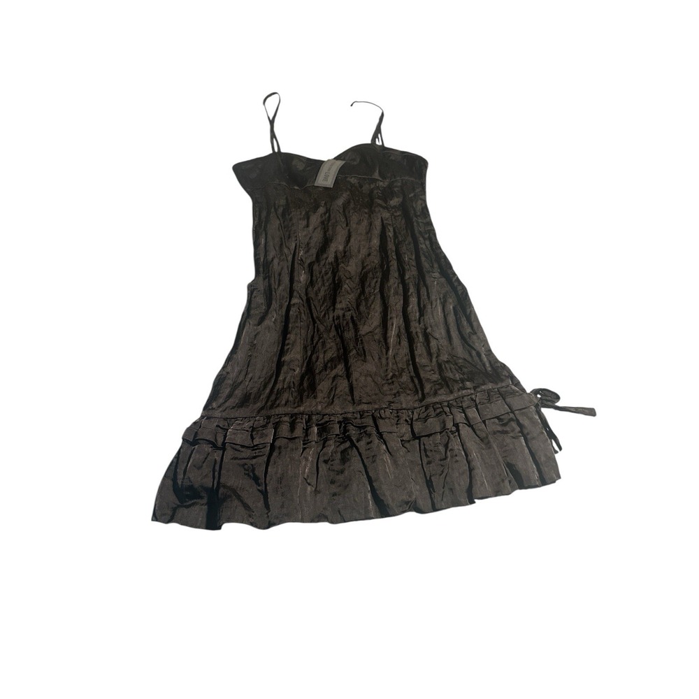 Richard Chai Love ‎ Black Bra Top Shift Dress Ruffle Bottom Size 10 NWT